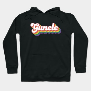 Guncle – Whimsical rainbow bubblegum font – – lgbt gay uncle Guncle's Day  humorous brother gift Hoodie